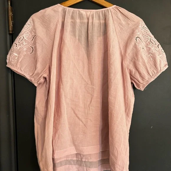 Lucky Brand Light Pink Embroidered Blouse - Picture 3 of 4